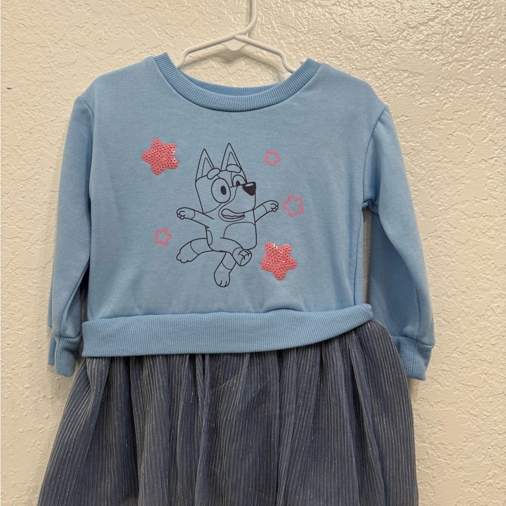 Kids Long Sleeve Dress - Blue and Pink